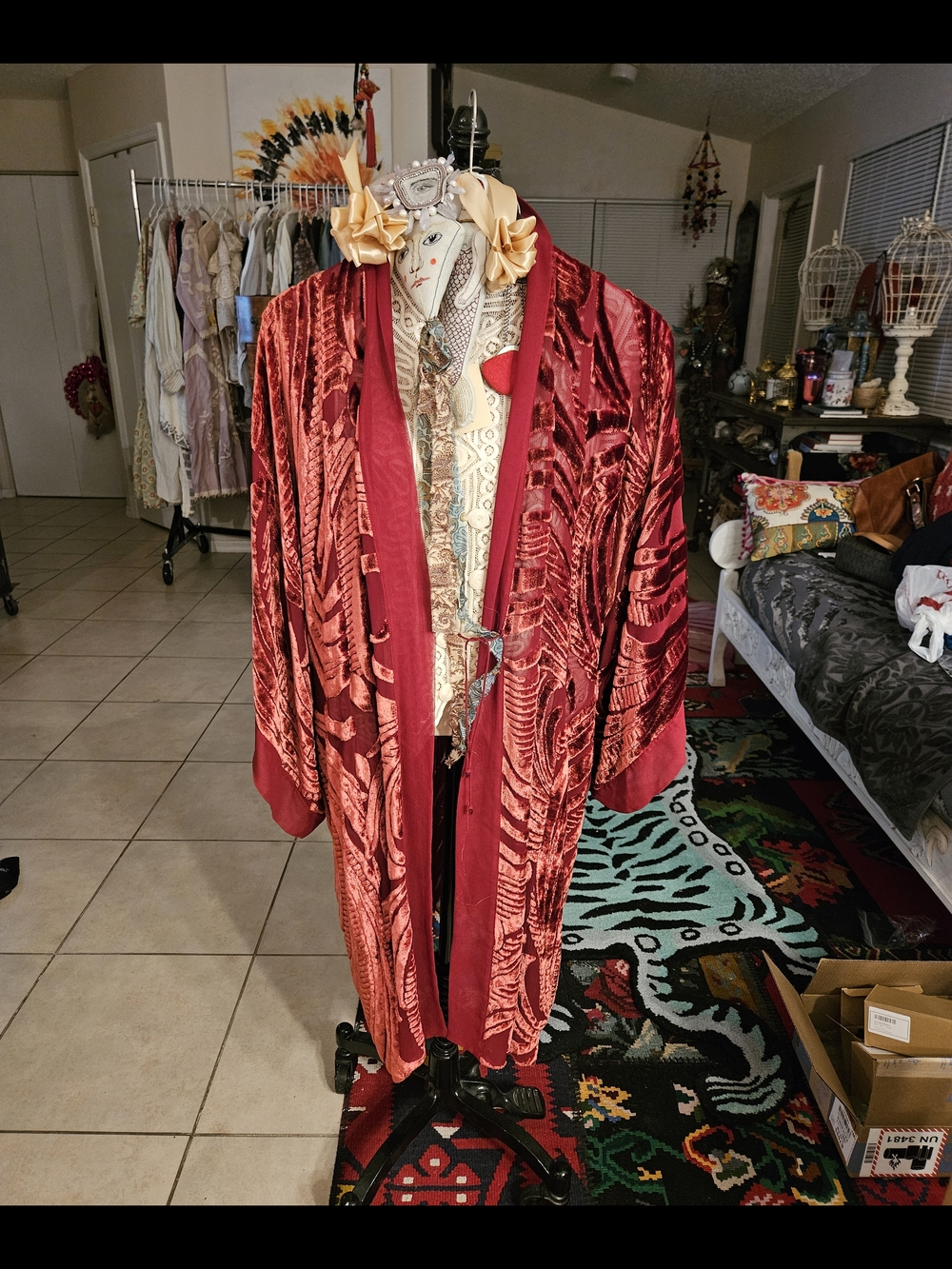 Marian Clayden Velvet Burnout Kimono